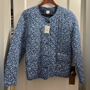 JCrew NWT Floral Blue and White Jacket